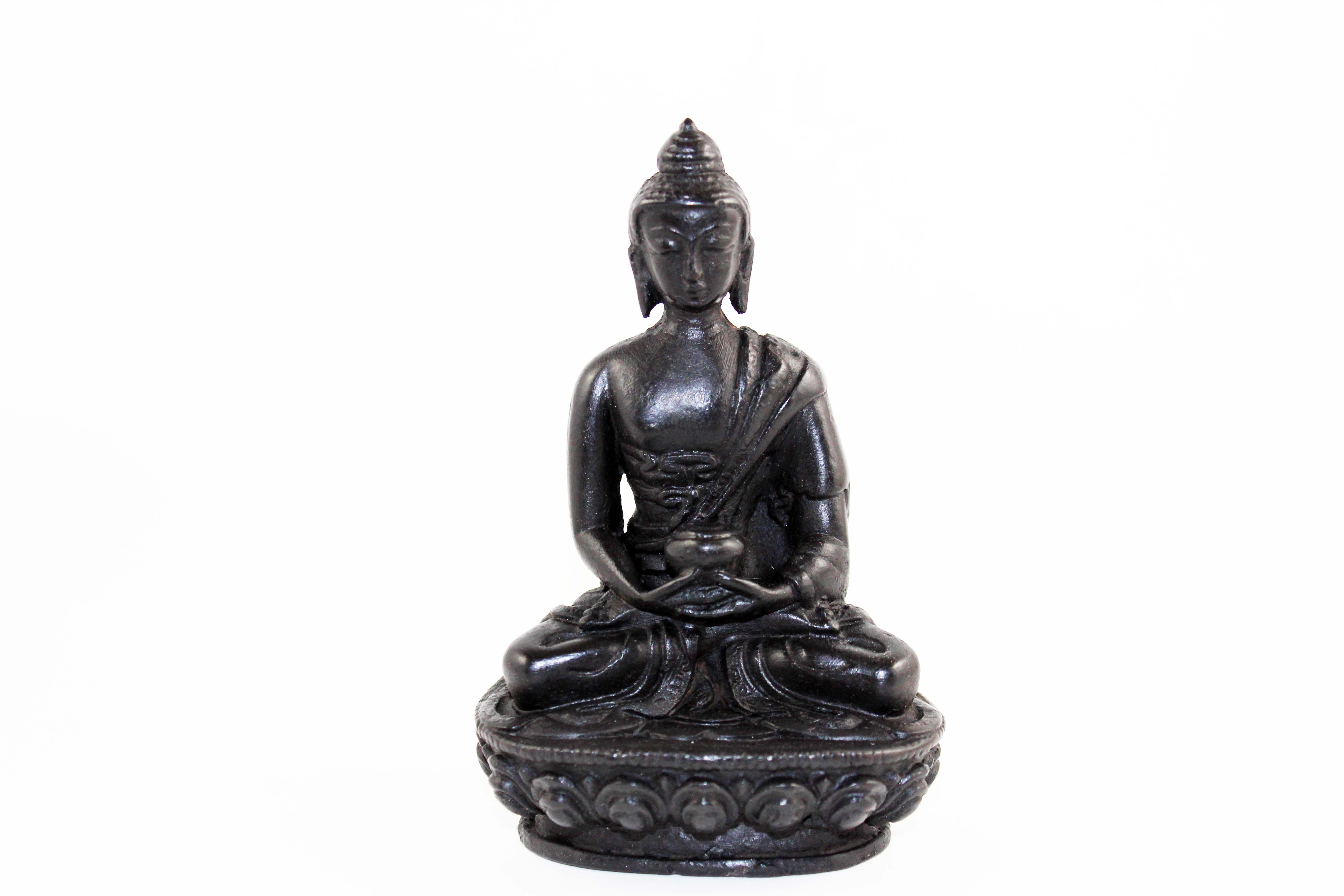 Black resin Buddha statue